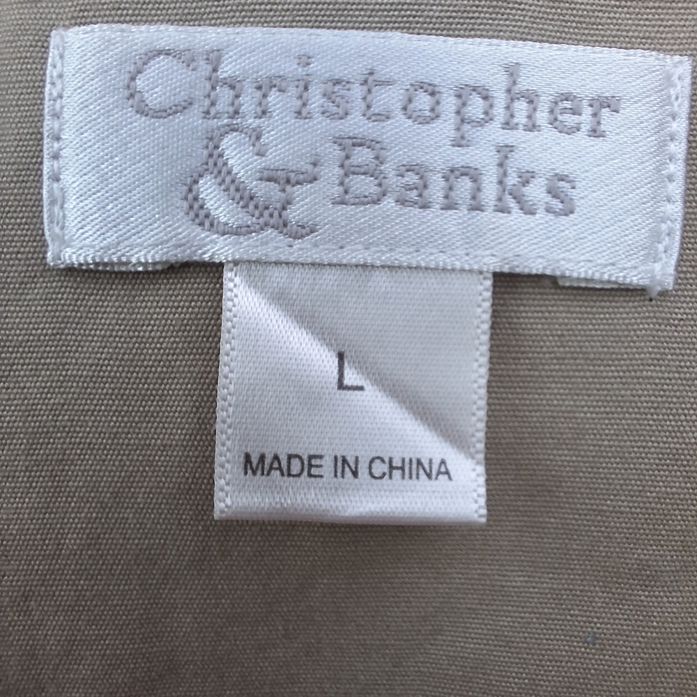 Christopher & Banks Tan Button-Front Top - Picture 8 of 9